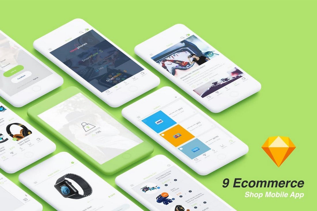 9 Ecommerce Shop Sketch App Templates